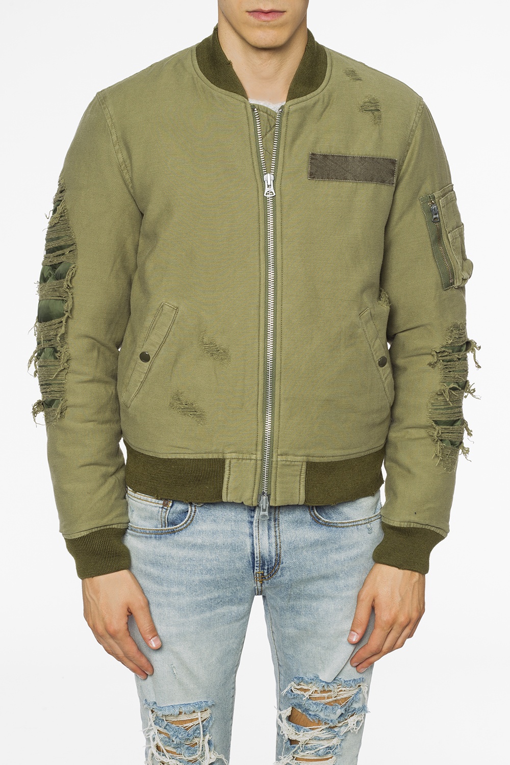 Green Distressed bomber jacket R13 Vitkac Australia